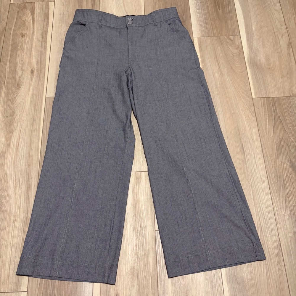 Democracy Ab solution Wide Leg Trousers Grey Textured Stretch Pants B2543N81E 12